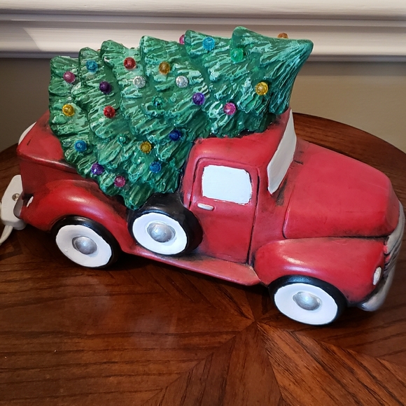 None Other - Red pickup Truck with light up Christmas Tree None Other - Red pickup Truck with light up Christmas Tree